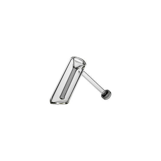 CALIBEAR ANGLED HAND PIPE- Premium borosilicate glass hand pipe from Calibear Glass. Ideal for dabbing, providing smooth hits and durability. Shop high-quality dab rigs, water pipes, bongs, erig glasses and glass smoking accessories at Calibear Glass. Elevate your smoking experience with a durable and stylish glass dab rig. Free shipping on all orders.