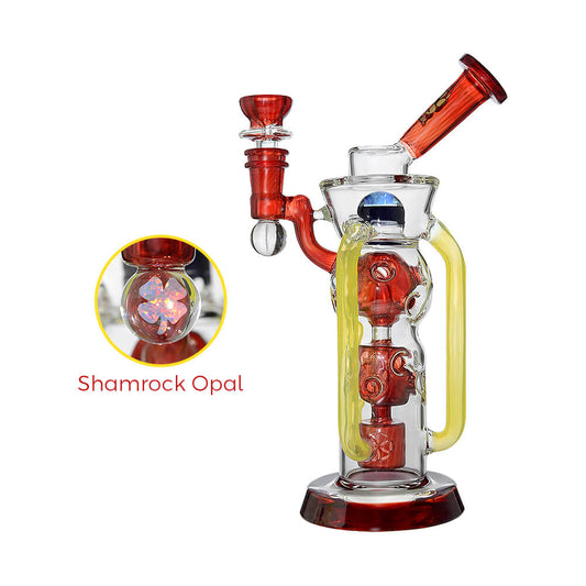 CALIBEAR COLORFLOW RECYCLER DAB RIG- Premium borosilicate glass dab rig from Calibear Glass. Ideal for dabbing, providing smooth hits and durability. Shop high-quality dab rigs, water pipes, bongs, erig glasses and glass smoking accessories at Calibear Glass. Elevate your smoking experience with a durable and stylish glass dab rig. Free shipping on all orders.
