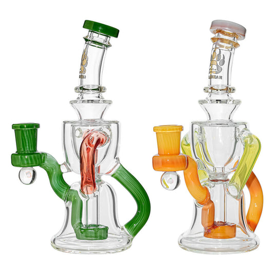 CALIBEAR RECYCLING ARCH GLASS RIG- Premium borosilicate glass dab rig from Calibear Glass. Ideal for dabbing, providing smooth hits and durability. Shop high-quality dab rigs, water pipes, bongs, erig glasses and glass smoking accessories at Calibear Glass. Elevate your smoking experience with a durable and stylish glass dab rig. Free shipping on all orders.