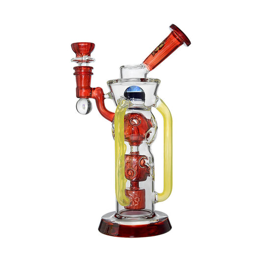 CALIBEAR COLORFLOW RECYCLER DAB RIG- Premium borosilicate glass dab rig from Calibear Glass. Ideal for dabbing, providing smooth hits and durability. Shop high-quality dab rigs, water pipes, bongs, erig glasses and glass smoking accessories at Calibear Glass. Elevate your smoking experience with a durable and stylish glass dab rig. Free shipping on all orders.