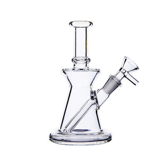Calibear Conical Glass Dab Rig Handcrafted Borosilicate Glass Detail close-up of joint connection and mouthpiece
