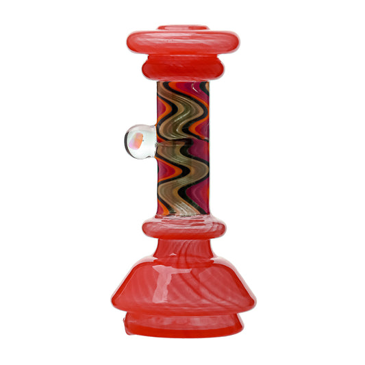 Six colorful CaliBear Wigwag dry top attachments for Focus V Carta featuring intricate swirling patterns and encased opals on a white background.
