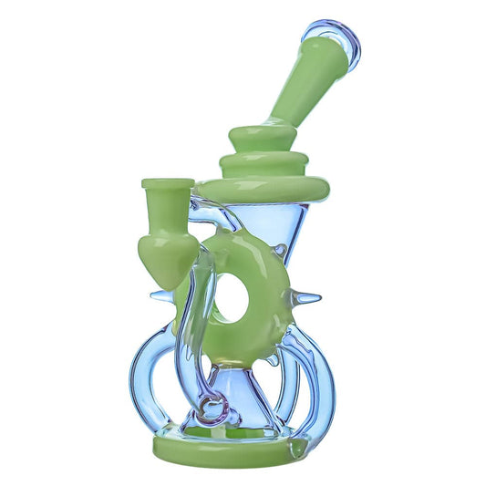 Calibear Swiss Incycler With Quad Uptake Handcrafted Borosilicate Glass Installed profile view showing exact device fitment