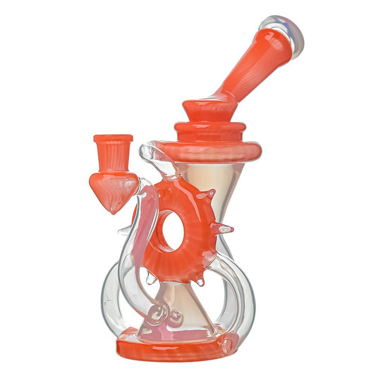 Calibear Swiss Incycler With Quad Uptake Handcrafted Borosilicate Glass Detail close-up of joint connection and mouthpiece