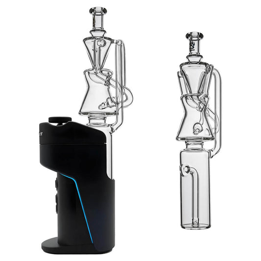 Calibear Clear Klein Recycler Glass Attachment for Dr. Dabber Switch Go with recycler chamber and clear borosilicate glass