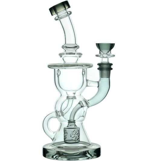 Calibear BTK Dab Rig | 8" Triple Seed of Life Perc Handcrafted Borosilicate Glass Gallery showcase view 10 highlighting functional glass details