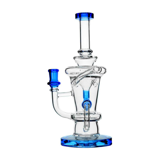 Calibear Heady Wigwag Glass Attachment for Puffco Peak and Pro featuring colorful wigwag designs and an encased opal.