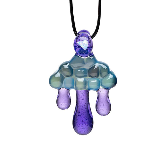CLOUD INSPIRED GLASS PENDANT NECKLACE - OPAL EMBEDDED- Premium borosilicate glass smoking accessories from Calibear Glass. Ideal for dabbing, providing smooth hits and durability. Shop high-quality dab rigs, water pipes, bongs, erig glasses and glass smoking accessories at Calibear Glass. Elevate your smoking experience with a durable and stylish glass dab rig. Free shipping on all orders
