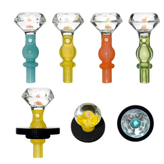 DIAMOND FACET OPAL JOYSTICK CARB CAP FOR DR.DABBER SWITCH 2- Premium borosilicate glass smoking accessories from Calibear Glass. Ideal for dabbing, providing smooth hits and durability. Shop high-quality dab rigs, water pipes, bongs, erig glasses and glas