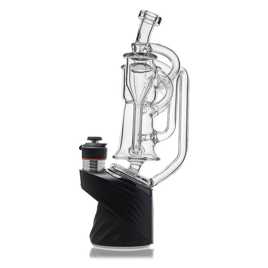 Calibear Dual Chamber Recycler Glass Attachment for Puffco Peak OG and Pro with dual side chambers and clear borosilicate glass