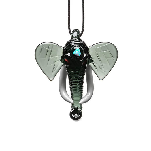 Elephant Inspired Glass Pendant Necklace Calibear