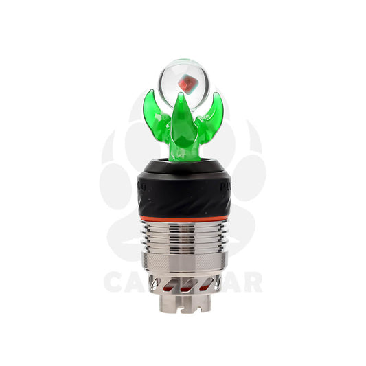 Calibear Dragon CLaw Opal Ball Joystick Carb Cap for Puffco Peak 3DXL Atomizer Handcrafted Borosilicate Glass Gallery showcase view 5 highlighting functional glass details
