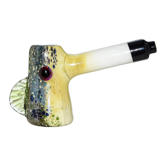 GLASS PUFFER FISH SCULPTED HAND PIPE