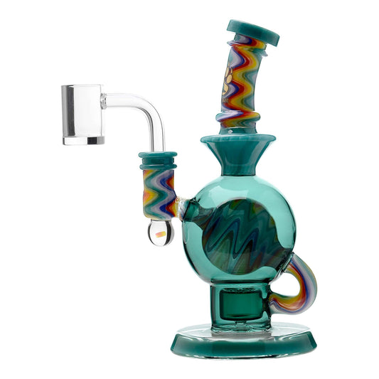 HEADY WIGWAG BALL RIG WITH ENCASED OPAL FLOWER OF LIFE PERC DAB RIG Calibear