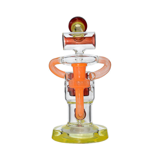 HONEYCOMB TWISTED RECYCLER GLASS RIG- Premium borosilicate glass dab rig from Calibear Glass. Ideal for dabbing, providing smooth hits and durability. Shop high-quality dab rigs, water pipes, bongs, erig glasses and glass smoking accessories at Calibear Glass. Elevate your smoking experience with a durable and stylish glass dab rig. Free shipping on all orders.