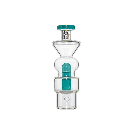 Calibear Hourglass Design Glass Attachment for Dr. Dabber Switch 2 Handcrafted Borosilicate Glass Detail close-up of joint connection and mouthpiece for Dr. Dabber Switch 2