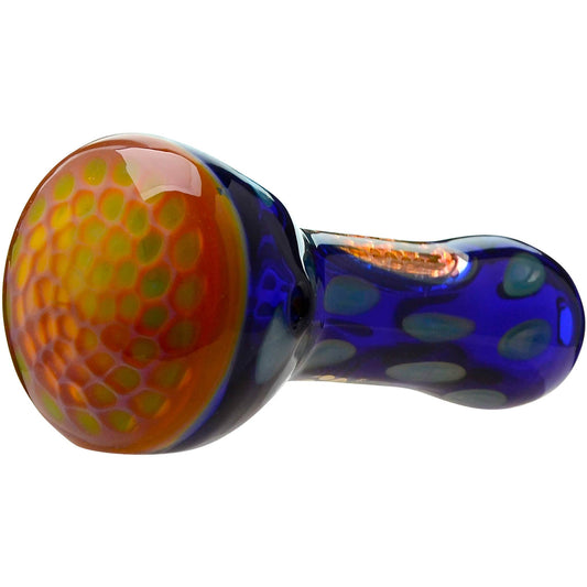 HONEYCOMB SPOON HAND PIPE- Premium borosilicate glass hand pipe from Calibear Glass. Ideal for dabbing, providing smooth hits and durability. Shop high-quality dab rigs, water pipes, bongs, erig glasses and glass smoking accessories at Calibear Glass. Elevate your smoking experience with a durable and stylish glass dab rig. Free shipping on all orders.