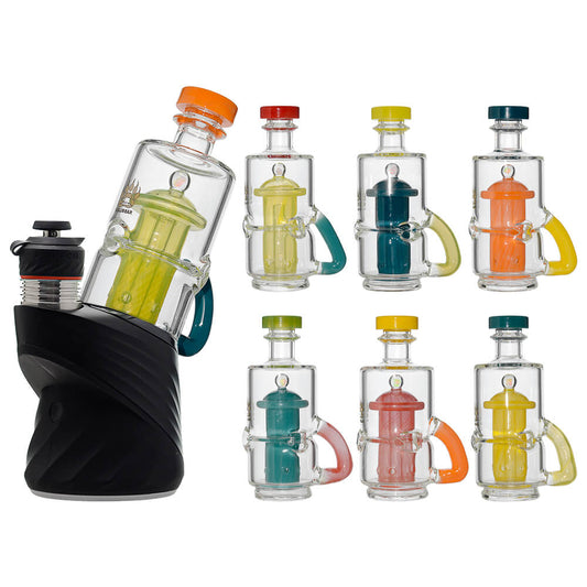 MINI FRENCH PRESS RECYCLER RIG GLASS ATTACHMENT FOR PUFFCO OG&PEAK- Premium puffco glass attachment from Calibear Glass. Ideal for dabbing, providing smooth hits and durability. Shop high-quality dab rigs, water pipes, bongs, erig glasses and glass smokin