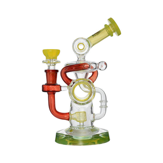 MULTI-LOOP RECYCLER GLASS RIG- Premium borosilicate glass dab rig from Calibear Glass. Ideal for dabbing, providing smooth hits and durability. Shop high-quality dab rigs, water pipes, bongs, erig glasses and glass smoking accessories at Calibear Glass. Elevate your smoking experience with a durable and stylish glass dab rig. Free shipping on all orders.