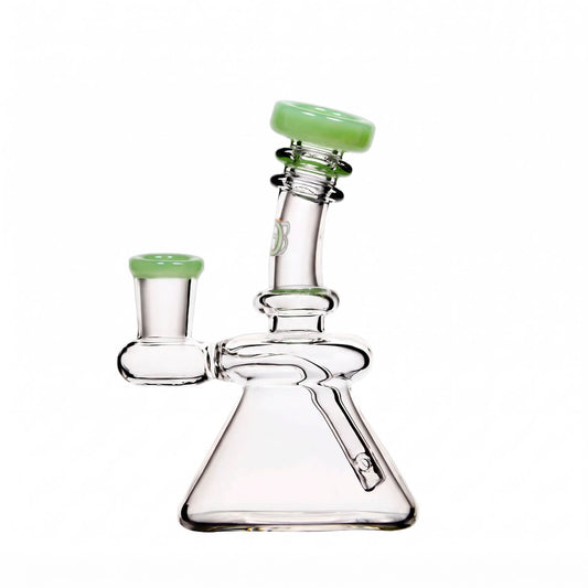 Calibear Mini Beaker Shaped Dab Rig Handcrafted Borosilicate Glass Main product view showing precision borosilicate glass craftsmanship