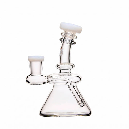 Calibear Mini Beaker Shaped Dab Rig Handcrafted Borosilicate Glass Main product view showing precision borosilicate glass craftsmanship