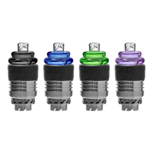 DUAL FUNCTIONAL SPINNING CARB CAP FOR PEAK AND PROXY- Premium puffco glass attachment from Calibear Glass. Ideal for dabbing, providing smooth hits and durability. Shop high-quality dab rigs, water pipes, bongs, erig glasses and glass smoking accessories