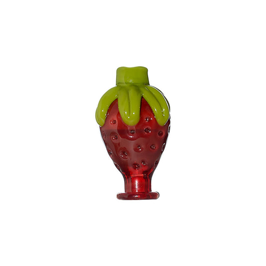 Calibear Strawberry Glass Attachment for Puffco Pivot | CaliBear Handcrafted Borosilicate Glass Angle view showing percolation and recycler water loop airflow design for Puffco Pivot
