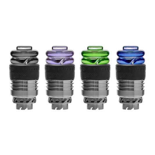 STYLISH COLORFUL GLASS CARB CAP COLLECTION FOR PUFFCO PEAK- Premium borosilicate glass smoking accessories from Calibear Glass. Ideal for dabbing, providing smooth hits and durability. Shop high-quality dab rigs, water pipes, bongs, erig glasses and glass smoking accessories at Calibear Glass. Elevate your smoking experience with a durable and stylish glass dab rig. Free shipping on all orders.