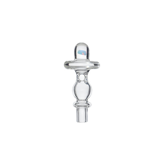 UFO Opal Joystick Carb Cap (Clear) for Dr. Dabber Switch 2 | Calibear, glass joystick carb cap with UFO-style top, opal accent and directional airflow design