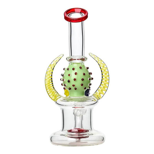 Calibear Wigwag Horns Glass Dab Rig Handcrafted Borosilicate Glass Gallery showcase view 5 highlighting functional glass details