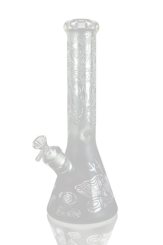 MAGIC MUSHROOM FROSTED WATER PIPE