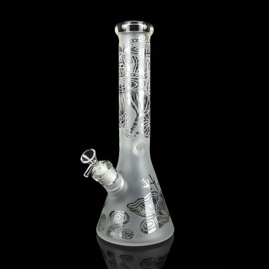 MAGIC MUSHROOM FROSTED WATER PIPE