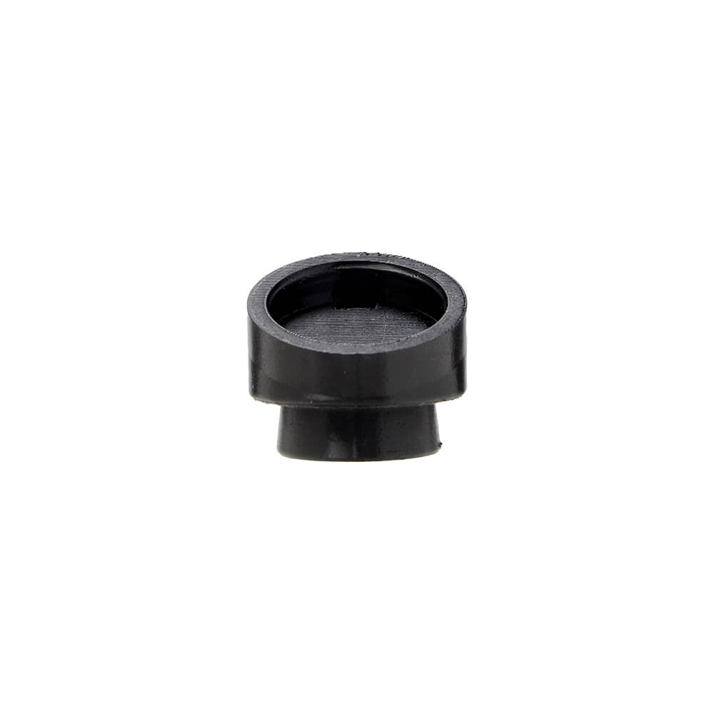Calibear 3D Printed Puffco Peak Glass Adapter for Focus V Carta (Black), top angled view highlighting the circular glass attachment socket and 3D-printed construction