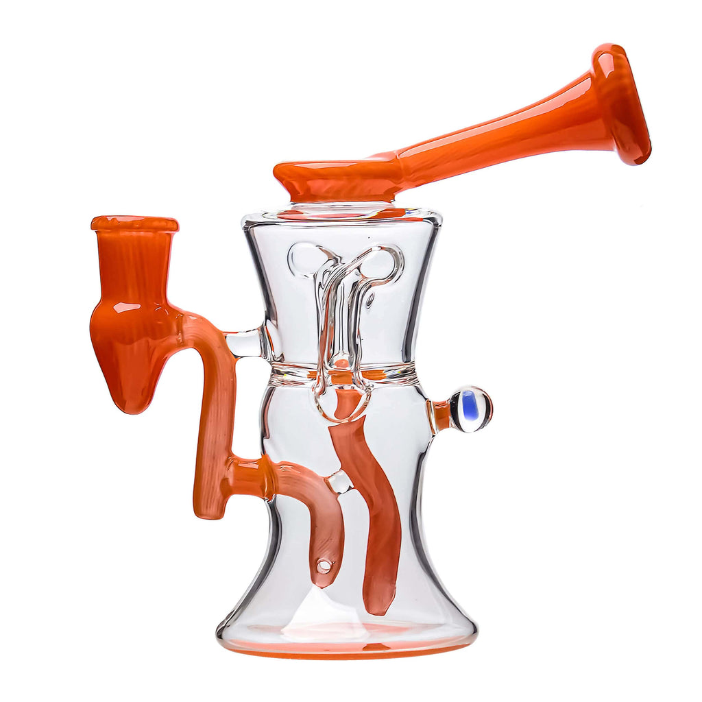 6.5 Inch Hand Crafted US COLOR Water Pipe with Opal/MINI Recycler Dab Rig DAB RIG Calibear 