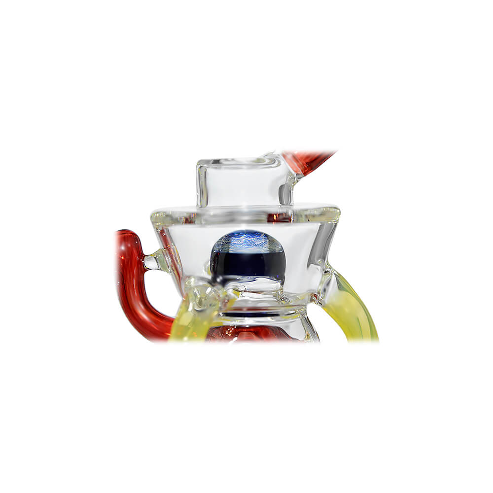 CALIBEAR COLORFLOW RECYCLER DAB RIG- Premium borosilicate glass dab rig from Calibear Glass. Ideal for dabbing, providing smooth hits and durability. Shop high-quality dab rigs, water pipes, bongs, erig glasses and glass smoking accessories at Calibear Glass. Elevate your smoking experience with a durable and stylish glass dab rig. Free shipping on all orders.