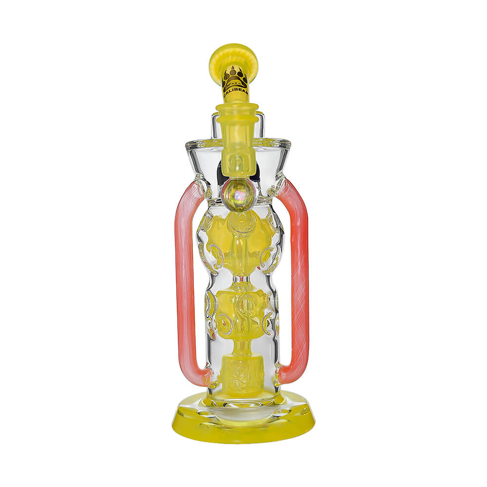 CALIBEAR COLORFLOW RECYCLER DAB RIG- Premium borosilicate glass dab rig from Calibear Glass. Ideal for dabbing, providing smooth hits and durability. Shop high-quality dab rigs, water pipes, bongs, erig glasses and glass smoking accessories at Calibear Glass. Elevate your smoking experience with a durable and stylish glass dab rig. Free shipping on all orders.