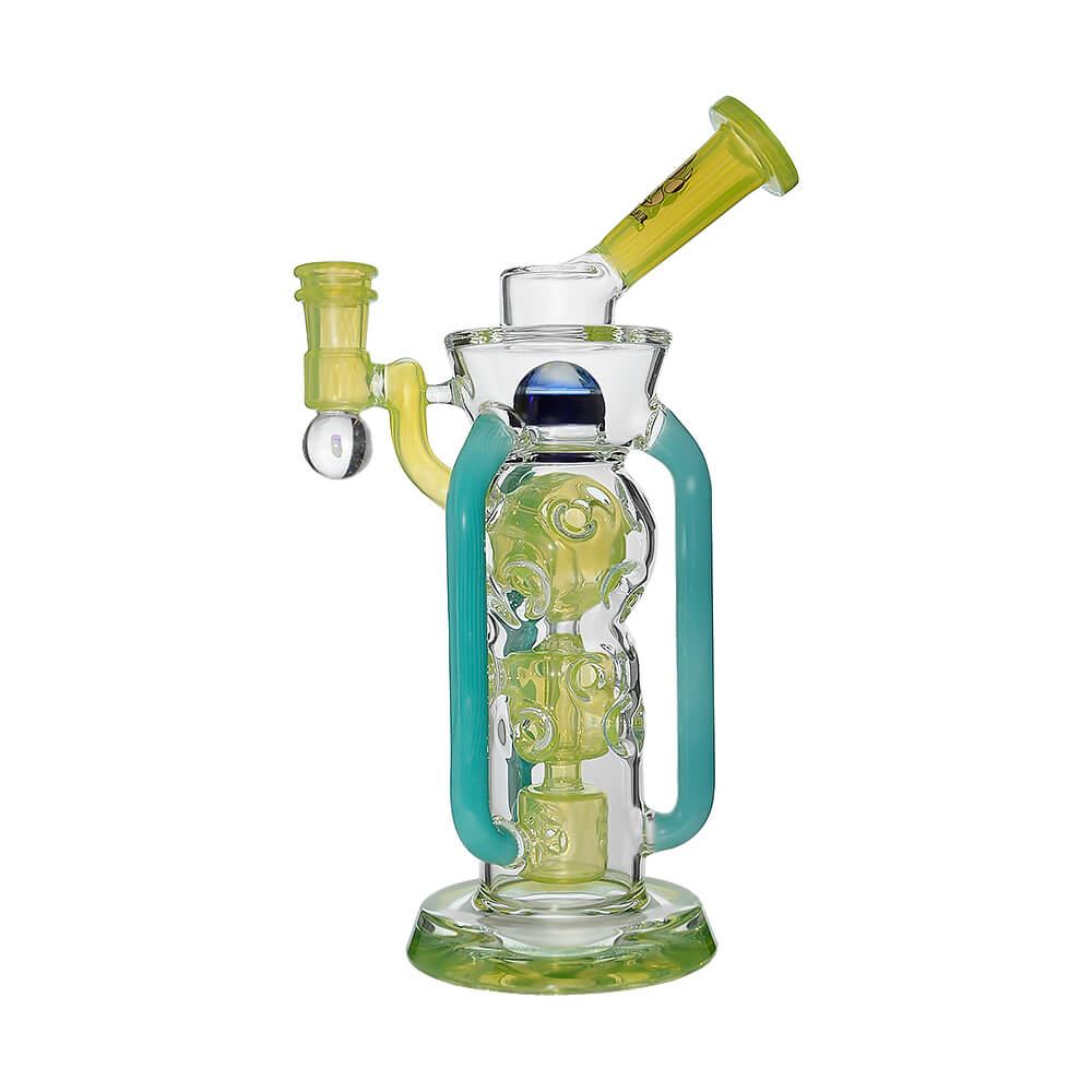 CALIBEAR COLORFLOW RECYCLER DAB RIG- Premium borosilicate glass dab rig from Calibear Glass. Ideal for dabbing, providing smooth hits and durability. Shop high-quality dab rigs, water pipes, bongs, erig glasses and glass smoking accessories at Calibear Glass. Elevate your smoking experience with a durable and stylish glass dab rig. Free shipping on all orders.