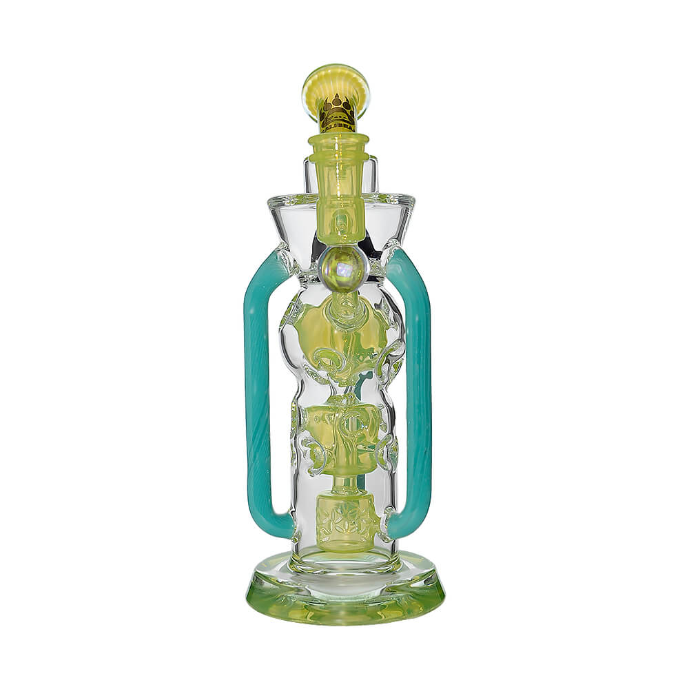 CALIBEAR COLORFLOW RECYCLER DAB RIG- Premium borosilicate glass dab rig from Calibear Glass. Ideal for dabbing, providing smooth hits and durability. Shop high-quality dab rigs, water pipes, bongs, erig glasses and glass smoking accessories at Calibear Glass. Elevate your smoking experience with a durable and stylish glass dab rig. Free shipping on all orders.
