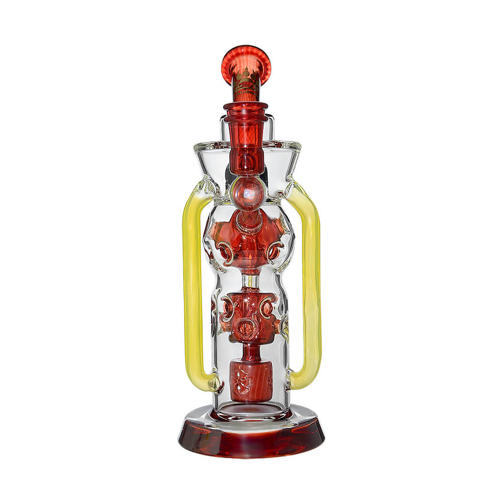 CALIBEAR COLORFLOW RECYCLER DAB RIG- Premium borosilicate glass dab rig from Calibear Glass. Ideal for dabbing, providing smooth hits and durability. Shop high-quality dab rigs, water pipes, bongs, erig glasses and glass smoking accessories at Calibear Glass. Elevate your smoking experience with a durable and stylish glass dab rig. Free shipping on all orders.