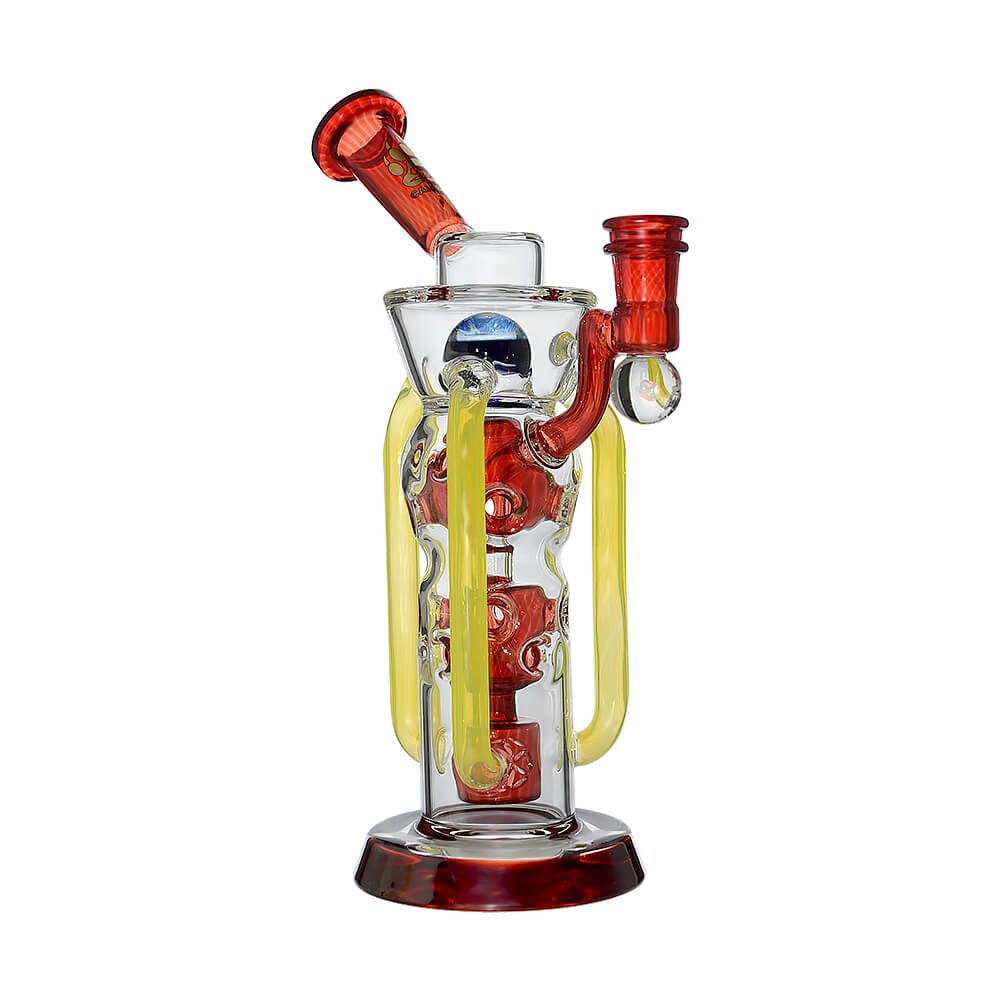 CALIBEAR COLORFLOW RECYCLER DAB RIG- Premium borosilicate glass dab rig from Calibear Glass. Ideal for dabbing, providing smooth hits and durability. Shop high-quality dab rigs, water pipes, bongs, erig glasses and glass smoking accessories at Calibear Glass. Elevate your smoking experience with a durable and stylish glass dab rig. Free shipping on all orders.