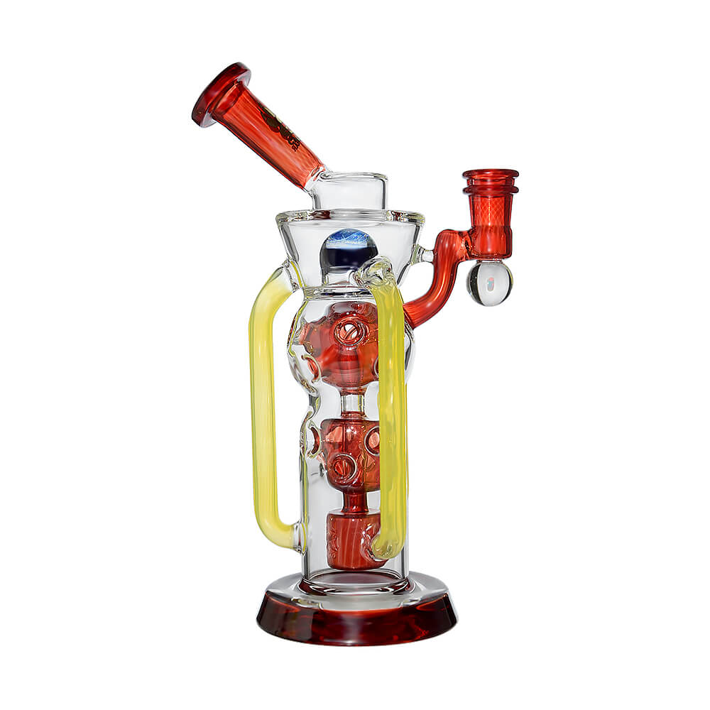 CALIBEAR COLORFLOW RECYCLER DAB RIG- Premium borosilicate glass dab rig from Calibear Glass. Ideal for dabbing, providing smooth hits and durability. Shop high-quality dab rigs, water pipes, bongs, erig glasses and glass smoking accessories at Calibear Glass. Elevate your smoking experience with a durable and stylish glass dab rig. Free shipping on all orders.