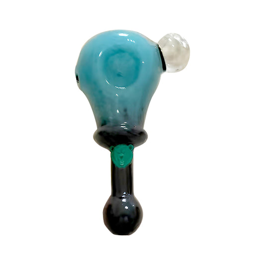 CALIBEAR FROSTED BUBBLEHEAD GLASS SPOON PIPE