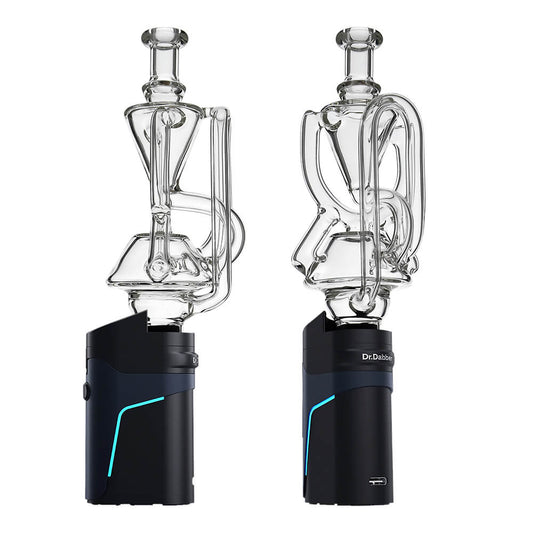 CALIBEAR Ghost²™ CURVE-FLOW RECYCLER GLASS TOP- Premium dr. dabber glass attachment from Calibear Glass. Ideal for dabbing, providing smooth hits and durability. Shop high-quality dab rigs, water pipes, bongs, erig glasses and glass smoking accessories at Calibear Glass. Elevate your smoking experience with a durable and stylish glass dab rig. Free shipping on all orders.
