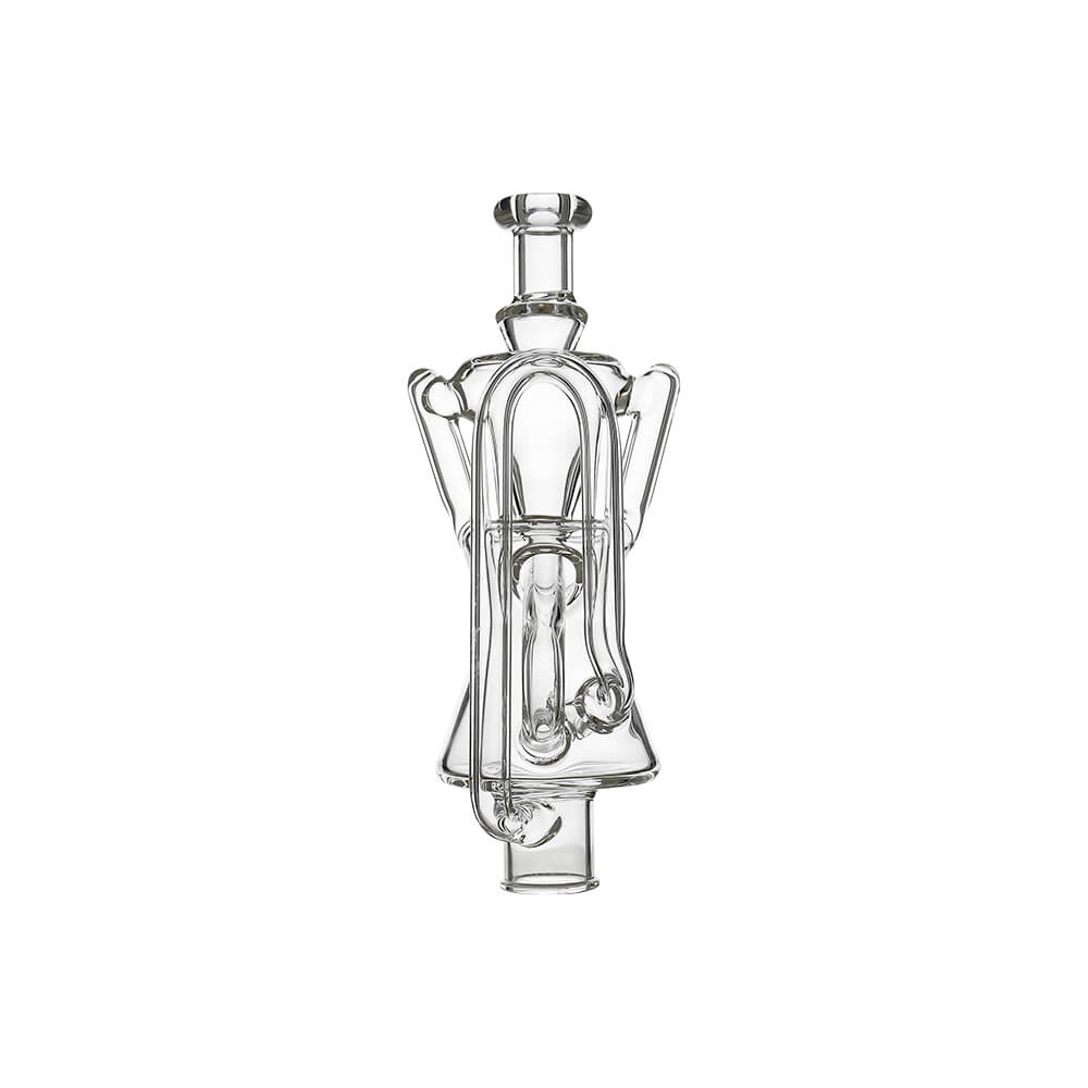 CALIBEAR Ghost²™ TWIST-FLOW RECYCLER GLASS TOP- Premium dr. dabber glass attachment from Calibear Glass. Ideal for dabbing, providing smooth hits and durability. Shop high-quality dab rigs, water pipes, bongs, erig glasses and glass smoking accessories at Calibear Glass. Elevate your smoking experience with a durable and stylish glass dab rig. Free shipping on all orders.