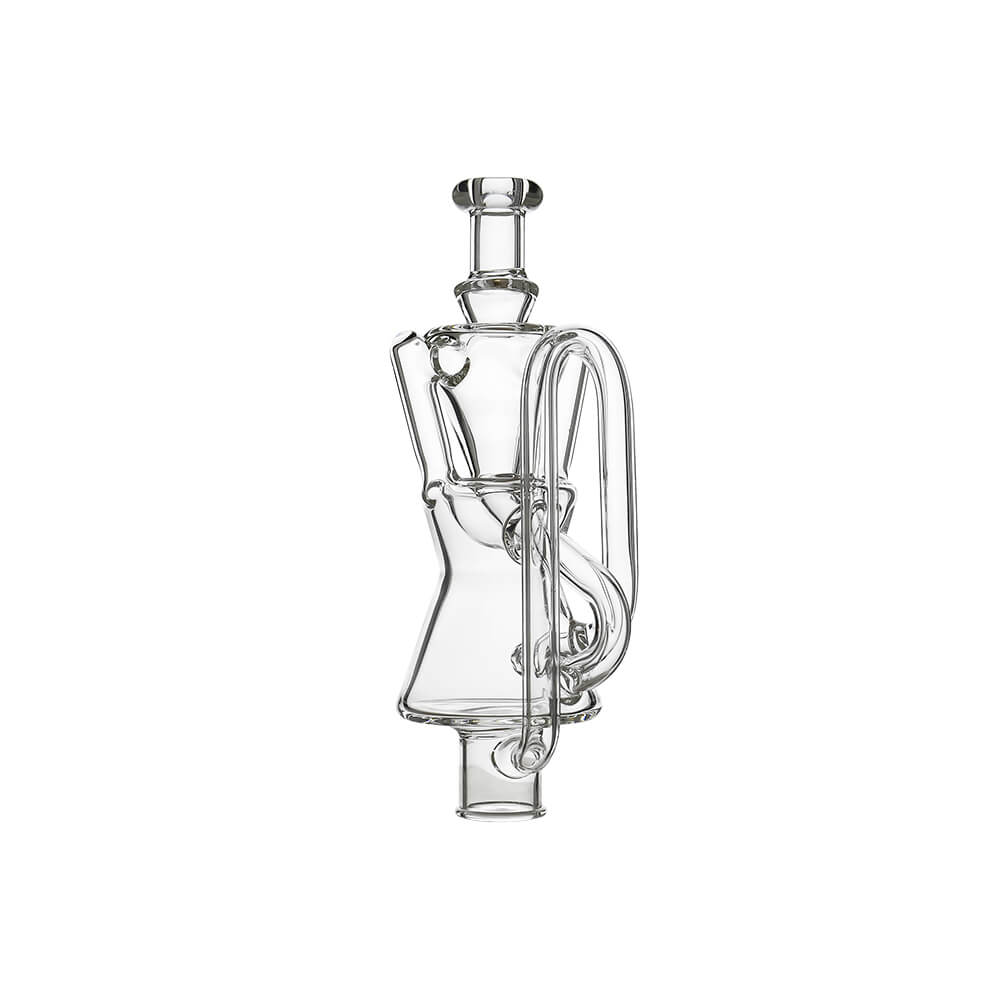 CALIBEAR Ghost²™ TWIST-FLOW RECYCLER GLASS TOP- Premium dr. dabber glass attachment from Calibear Glass. Ideal for dabbing, providing smooth hits and durability. Shop high-quality dab rigs, water pipes, bongs, erig glasses and glass smoking accessories at Calibear Glass. Elevate your smoking experience with a durable and stylish glass dab rig. Free shipping on all orders.