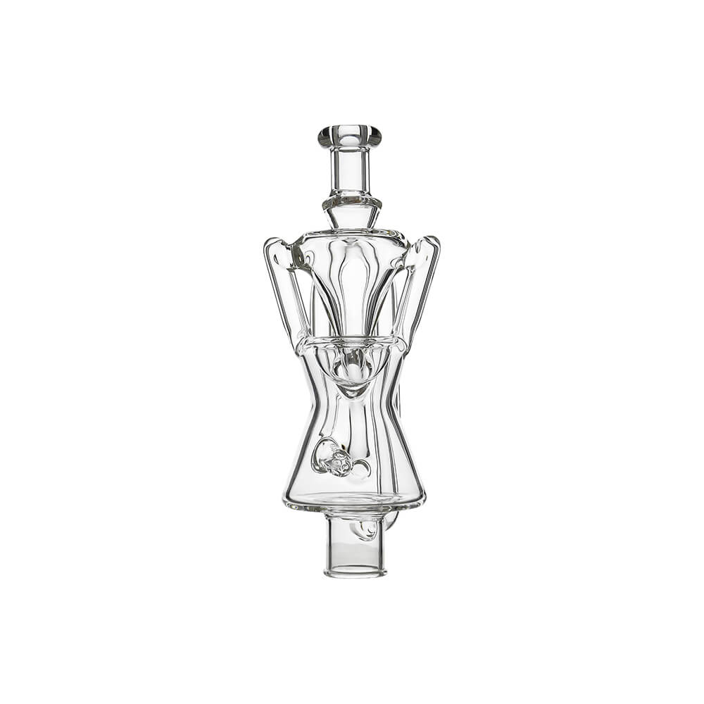 CALIBEAR Ghost²™ TWIST-FLOW RECYCLER GLASS TOP- Premium dr. dabber glass attachment from Calibear Glass. Ideal for dabbing, providing smooth hits and durability. Shop high-quality dab rigs, water pipes, bongs, erig glasses and glass smoking accessories at Calibear Glass. Elevate your smoking experience with a durable and stylish glass dab rig. Free shipping on all orders.