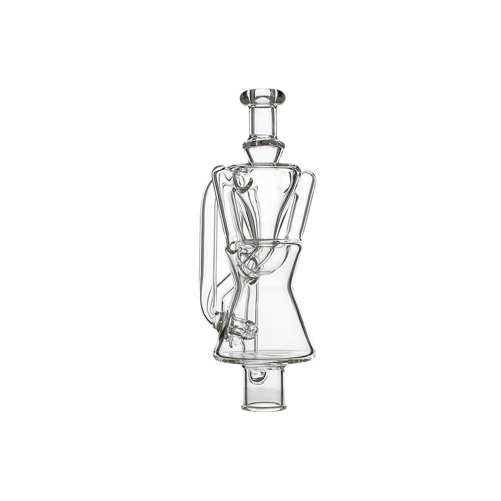 CALIBEAR Ghost²™ TWIST-FLOW RECYCLER GLASS TOP- Premium dr. dabber glass attachment from Calibear Glass. Ideal for dabbing, providing smooth hits and durability. Shop high-quality dab rigs, water pipes, bongs, erig glasses and glass smoking accessories at Calibear Glass. Elevate your smoking experience with a durable and stylish glass dab rig. Free shipping on all orders.
