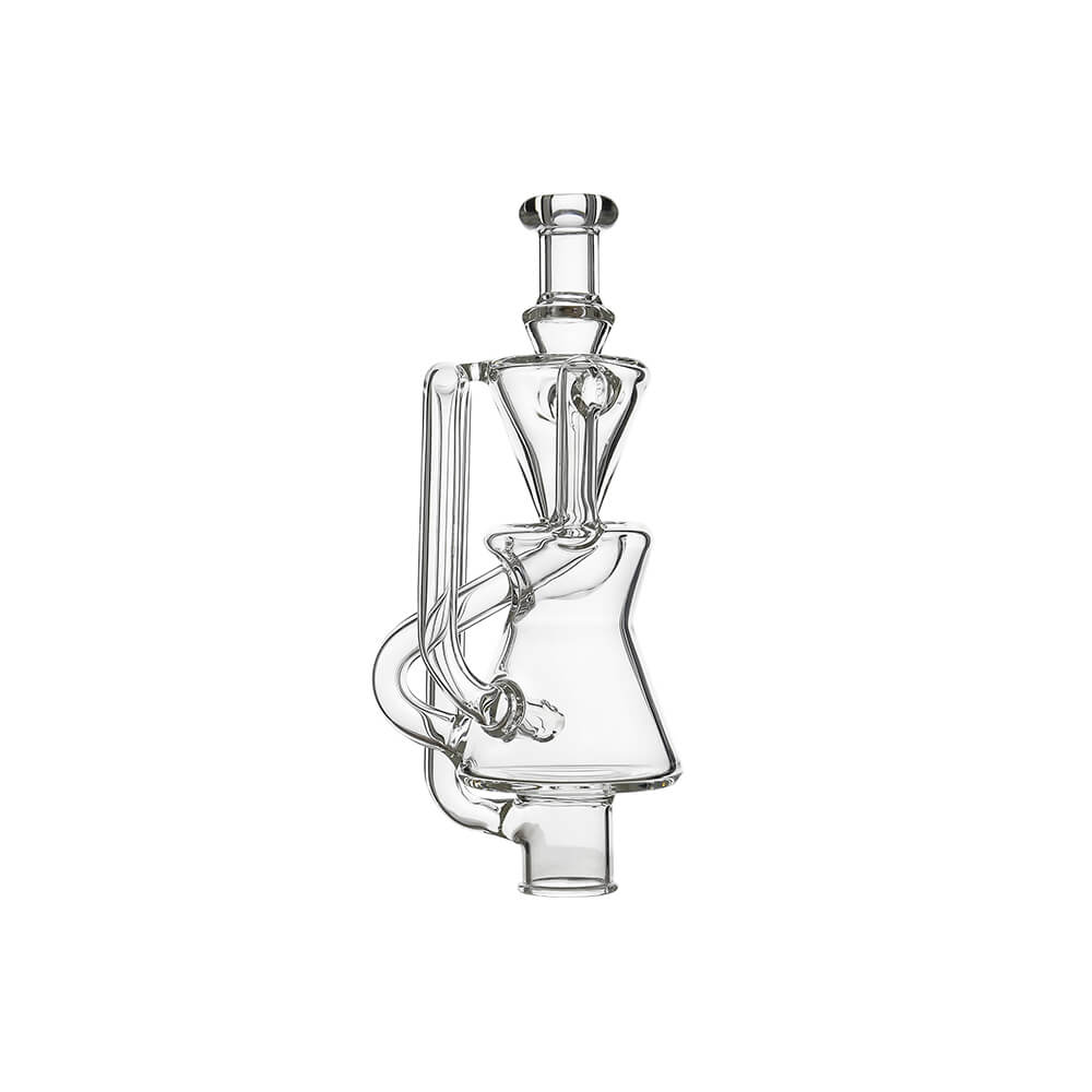 CALIBEAR Ghost²™ TWIST-FLOW RECYCLER GLASS TOP- Premium dr. dabber glass attachment from Calibear Glass. Ideal for dabbing, providing smooth hits and durability. Shop high-quality dab rigs, water pipes, bongs, erig glasses and glass smoking accessories at Calibear Glass. Elevate your smoking experience with a durable and stylish glass dab rig. Free shipping on all orders.