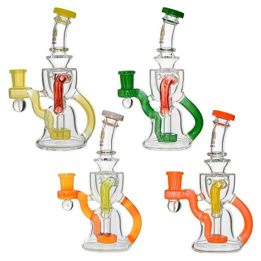 CALIBEAR RECYCLING ARCH GLASS RIG- Premium borosilicate glass dab rig from Calibear Glass. Ideal for dabbing, providing smooth hits and durability. Shop high-quality dab rigs, water pipes, bongs, erig glasses and glass smoking accessories at Calibear Glass. Elevate your smoking experience with a durable and stylish glass dab rig. Free shipping on all orders.