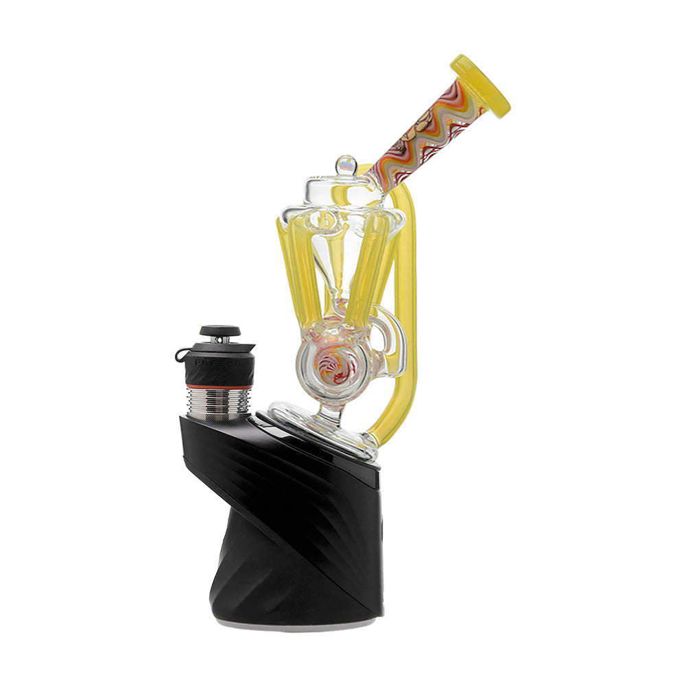 Calibear Inliner Recycler Puffco Peak Glass Attachment with Opal handcrafted wigwag borosilicate glass top for Puffco Peak